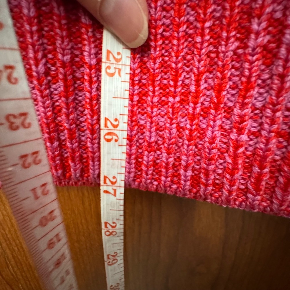 DEREK LAM Womens Turtleneck Sweater Merino Wool Med Pink Red Valentines Cabncore - Picture 11 of 11